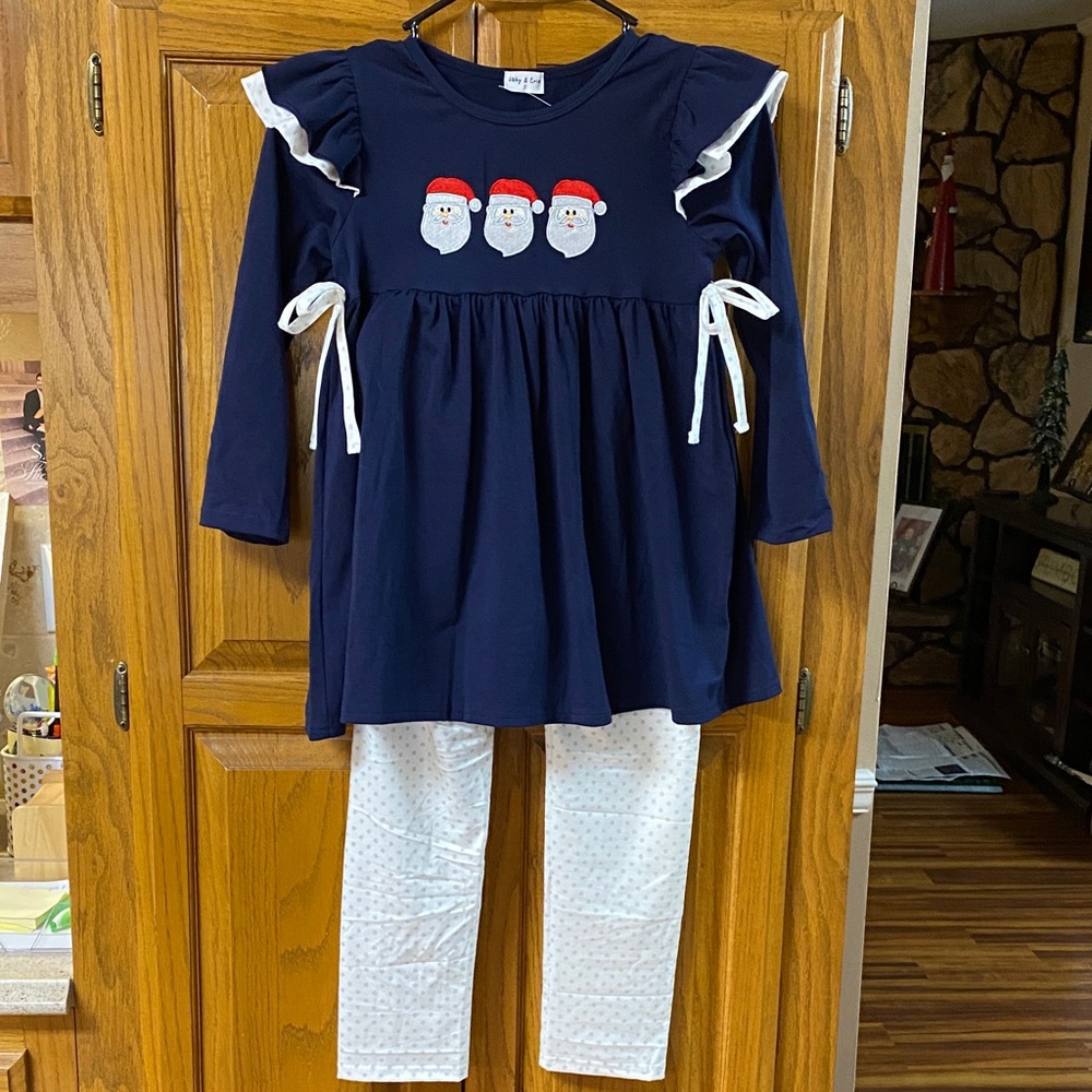 Festive Navy Santa Kids Set